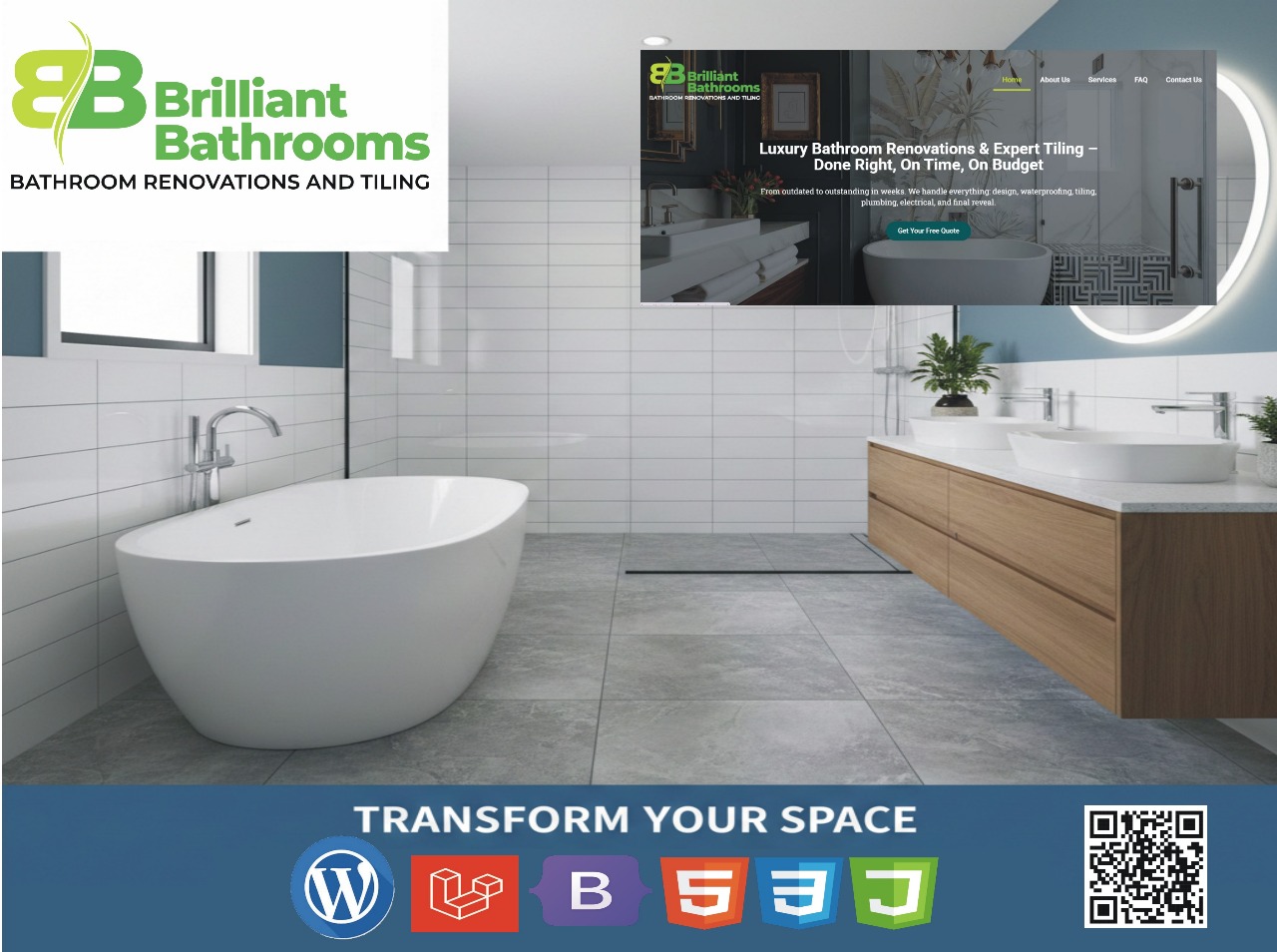 Brilliant Bathrooms – Renovations & Tiling Website